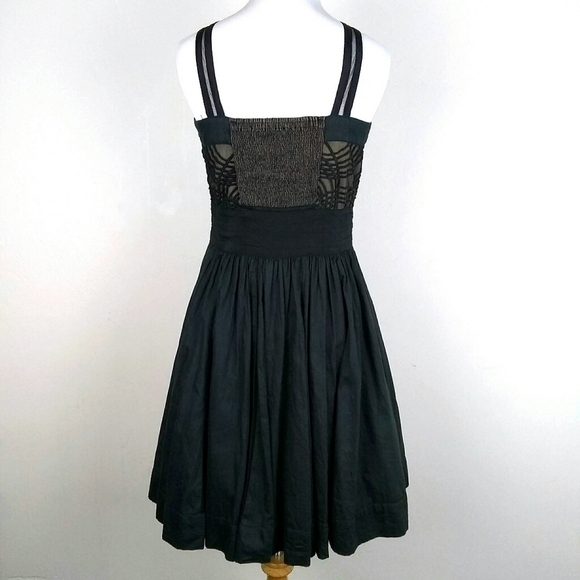 Beautiful Black and Tan Tiered Dress - Picture 3 of 6